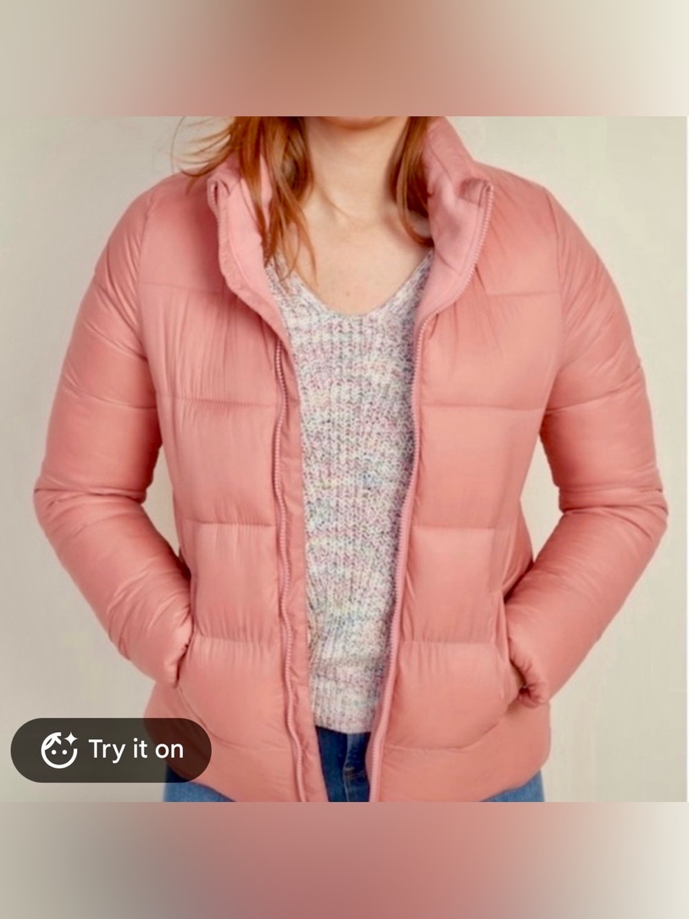 Old Navy Rose Pink Quilted Puffer Jacket